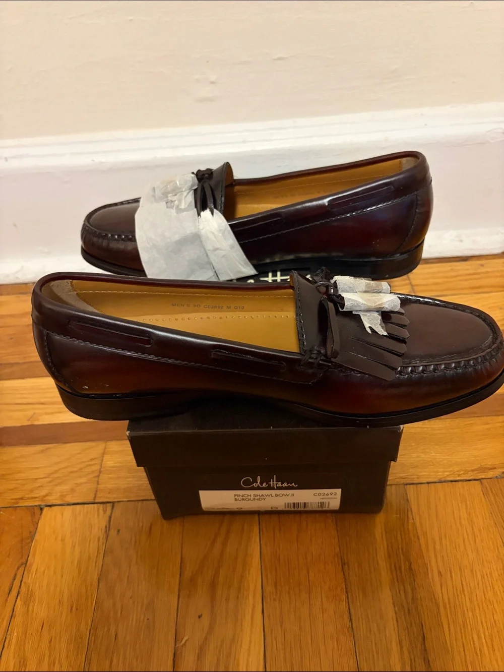 Cole Haan Dark Brown Leather Tassel Kiltie Loafers